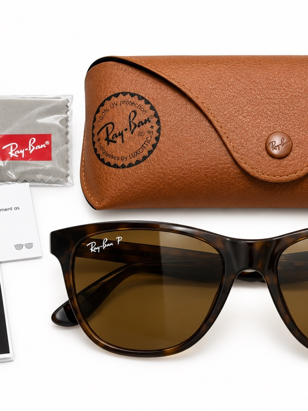 Ray-Ban RB4184 Polarized Tortoise Brown Sunglasses 54mm w/ Case